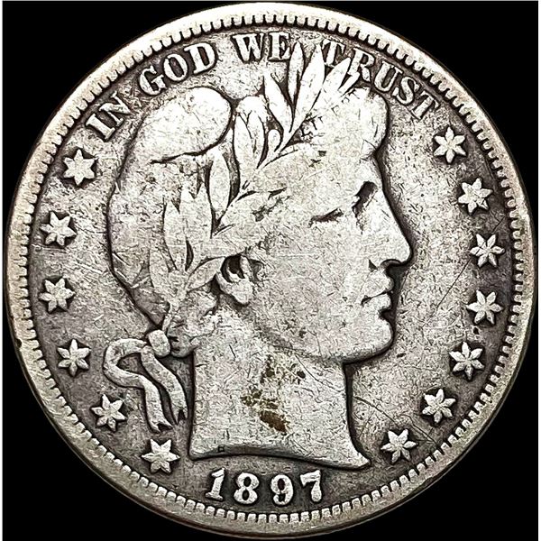 1897-S Silver Barber Half Dollar LIGHTLY CIRCULATED