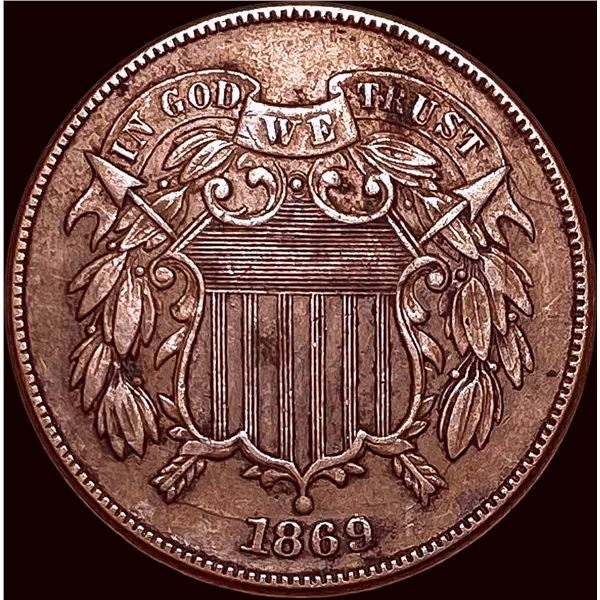 1869 Copper 2 Cents CLOSELY UNCIRCULATED