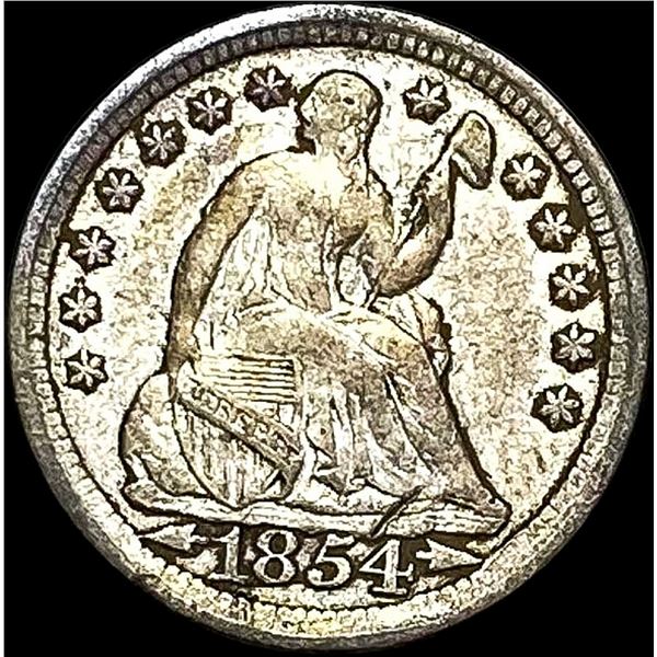 1854 Seated Liberty Half Dime NEARLY UNCIRCULATED