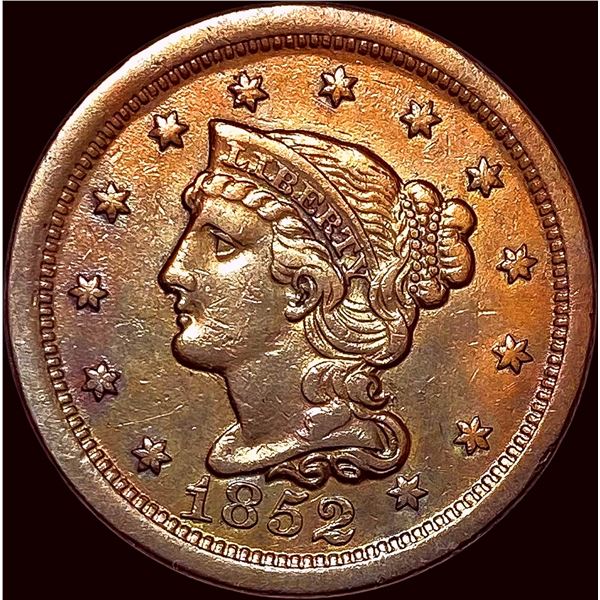 1852 Braided Hair Large Cent CLOSELY UNCIRCULATED