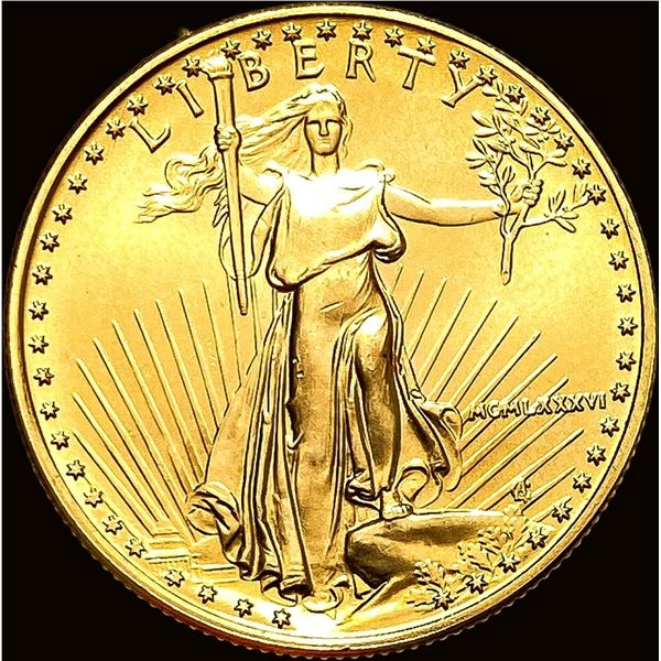 1986 1/2 oz Gold American Eagle $25 SUPERB GEM BU