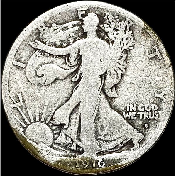 1916-S Silver Walking Liberty Half Dollar NICELY CIRCULATED