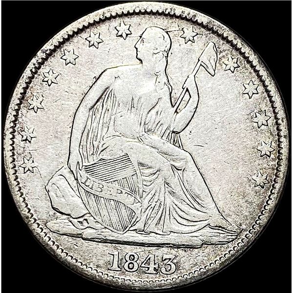 1843 Seated Liberty Half Dollar NEARLY UNCIRCULATED
