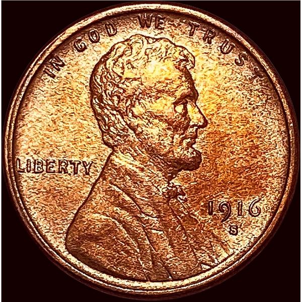 1916-S Red Lincoln Wheat Cent UNCIRCULATED