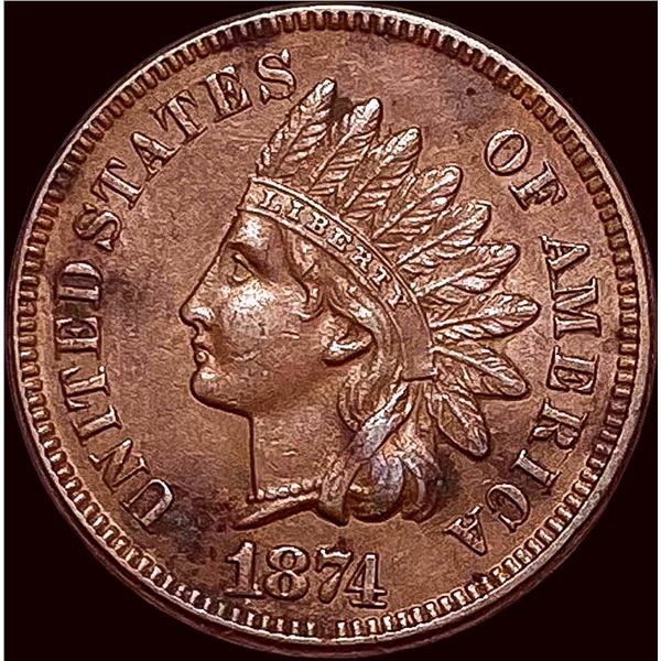 1874 Indian Head Cent CLOSELY UNCIRCULATED