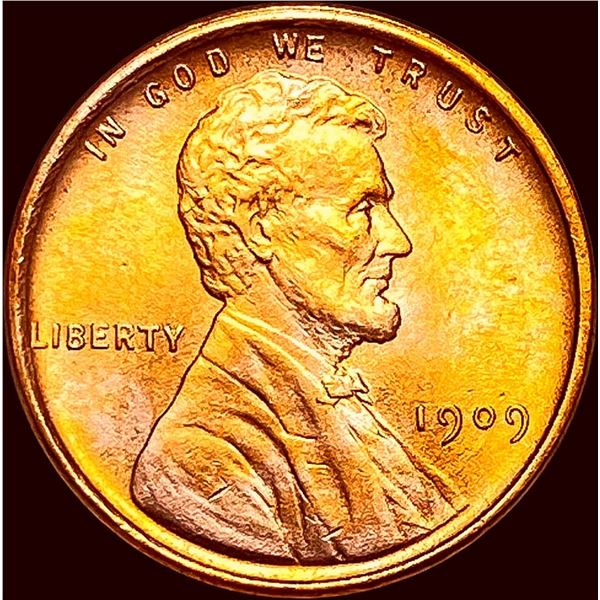 1909 VDB Red Lincoln Wheat Cent CHOICE BU