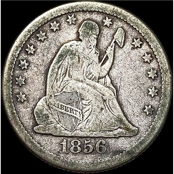 1856-O Silver Seated Liberty Quarter LIGHTLY CIRCULATED