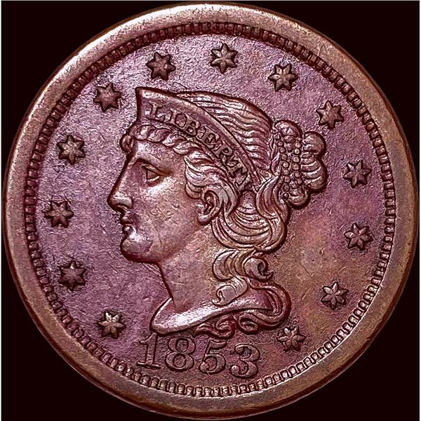 1853 Braided Hair Large Cent HIGH GRADE
