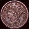 Image 1 : 1847 Braided Hair Large Cent CLOSELY UNCIRCULATED
