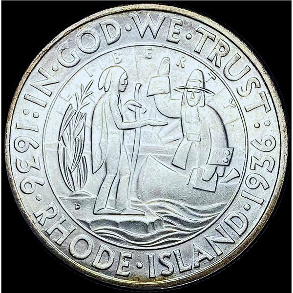 1936-D Rhode Island Silver Half Dollar SUPERB GEM BU