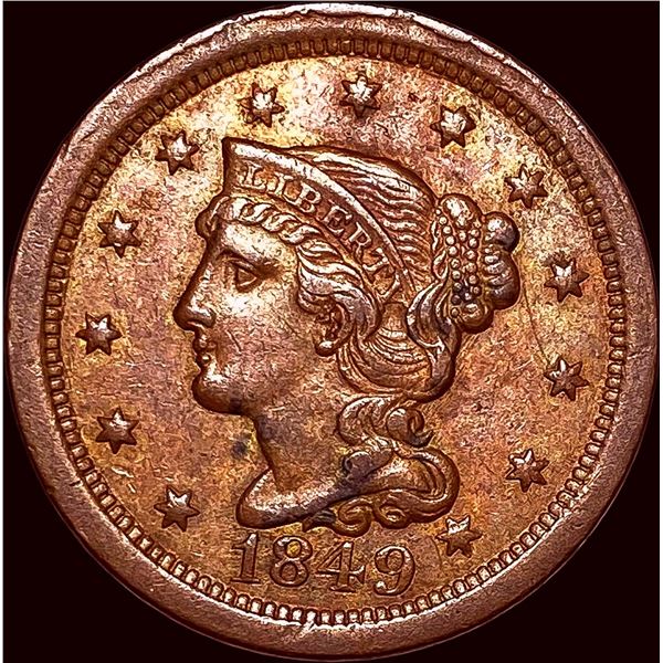 1849 Braided Hair Large Cent CLOSELY UNCIRCULATED