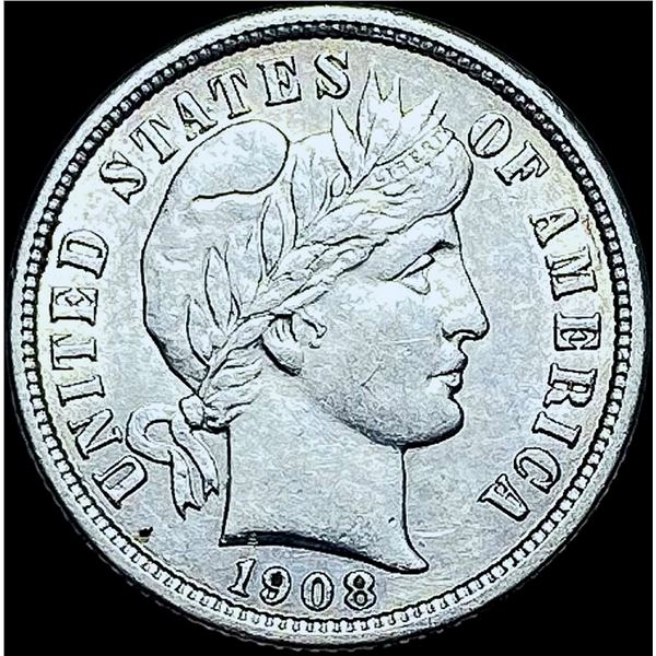 1908 Barber Dime CHOICE BU