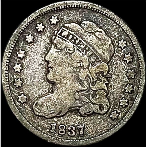 1837 Capped Bust Silver Half Dime NICELY CIRCULATED