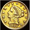 Image 1 : 1904 Liberty Head Gold Quarter Eagle LIGHTLY CIRCULATED