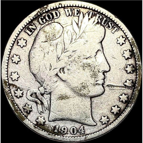 1904-S Silver Barber Half Dollar LIGHTLY CIRCULATED