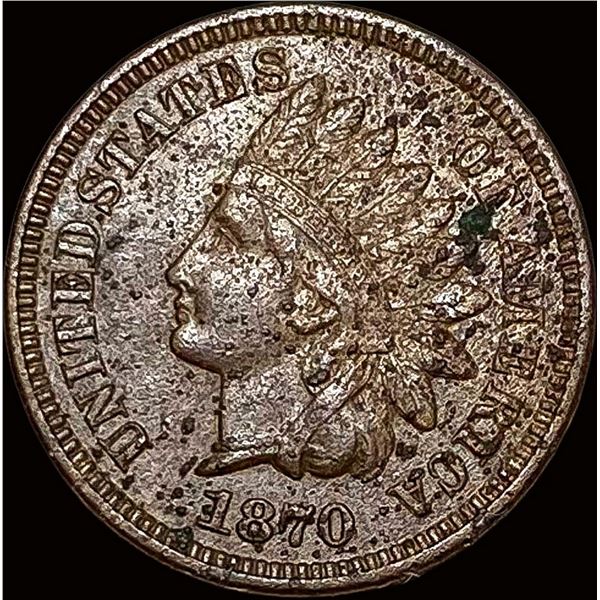 1870 Indian Head Cent ABOUT UNCIRCULATED