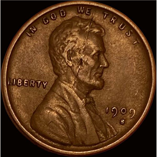 1909-S Lincoln Wheat Cent NEARLY UNCIRCULATED