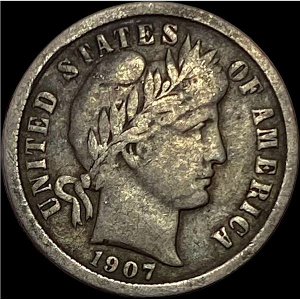 1907-O Silver Barber Dime NEARLY UNCIRCULATED