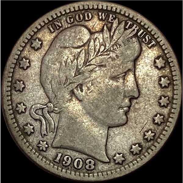 1908-S Silver Barber Quarter LIGHTLY CIRCULATED