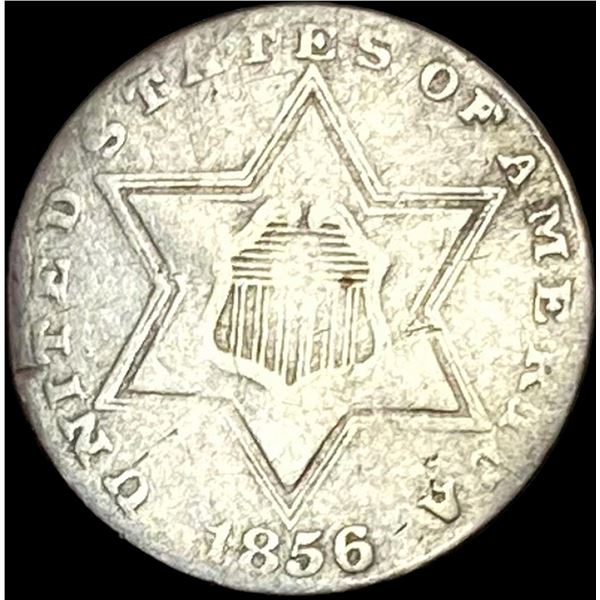 1856 Silver Three-Cent Piece NICELY CIRCULATED