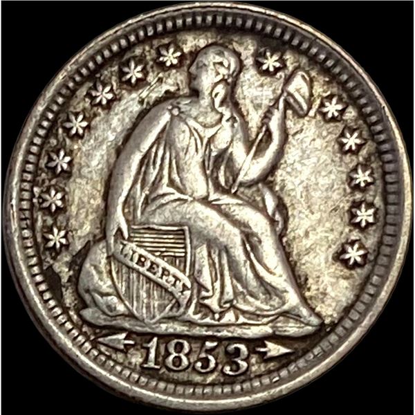 1853 Seated Liberty Half Dime NEARLY UNCIRCULATED