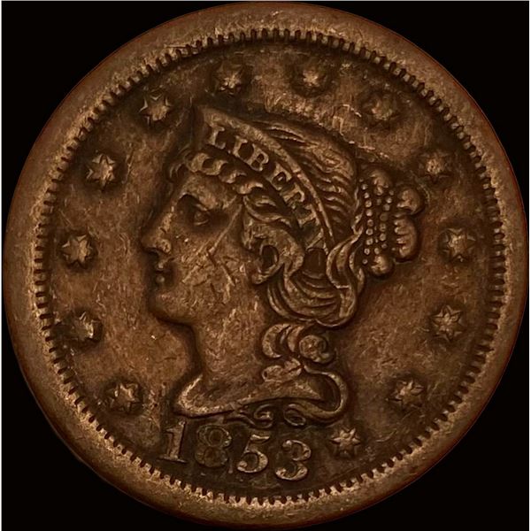 1853 Braided Hair Large Cent NEARLY UNCIRCULATED