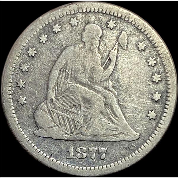 1877-S Silver Seated Liberty Quarter NICELY CIRCULATED