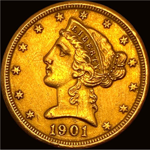 1901-S Gold $5 Half Eagle CLOSELY UNCIRCULATED