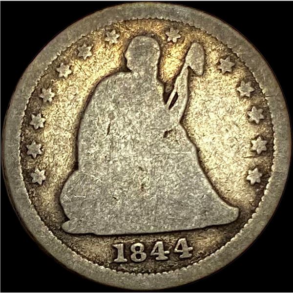 1844-O Silver Seated Liberty Quarter NICELY CIRCULATED