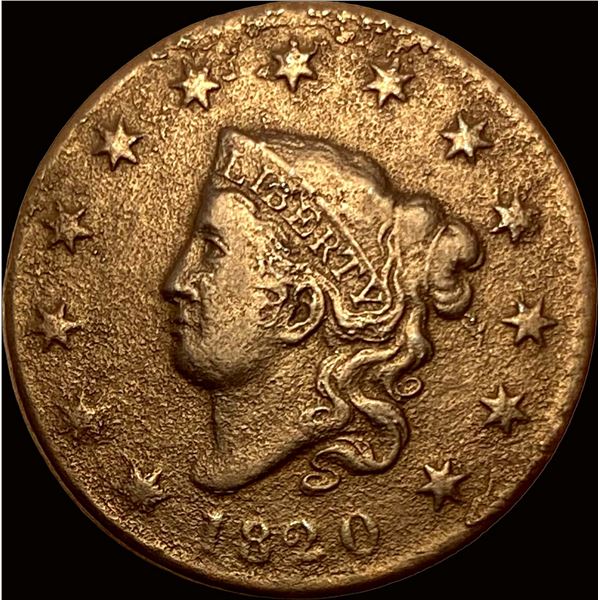 1820 Sm. Date Coronet Head Large Cent LIGHTLY CIRCULATED