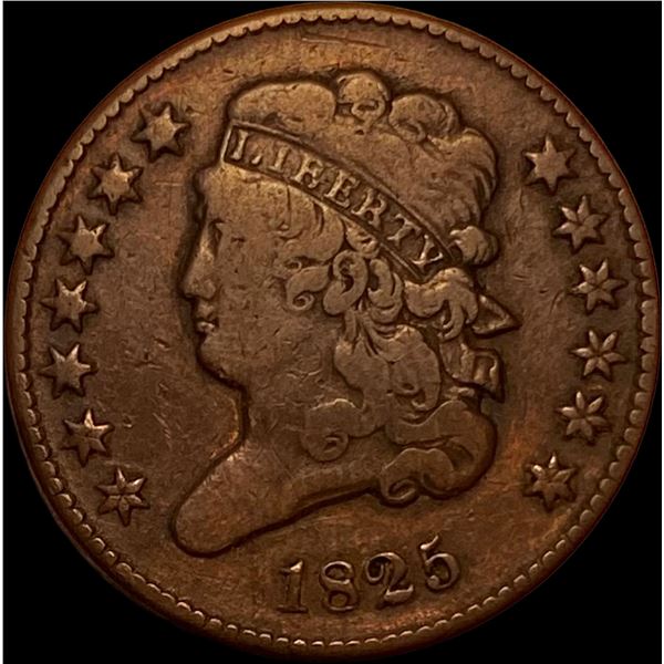 1825 Classic Head Half Cent LIGHTLY CIRCULATED
