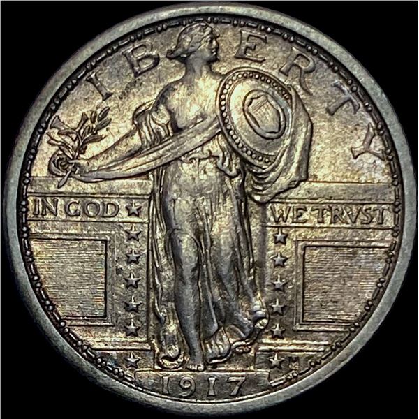 1917 Type 1 Standing Liberty Quarter FH CHOICE AU