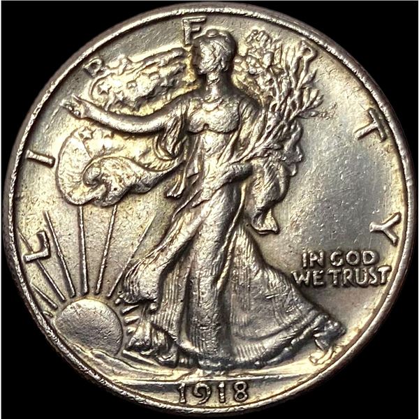 1918 Silver Walking Liberty Half Dollar CLOSELY
