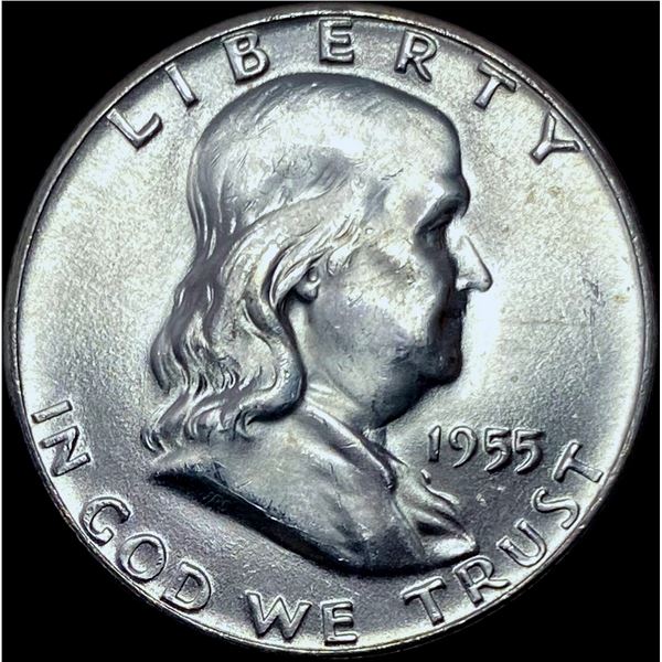 1955 FBL Franklin Silver Half Dollar GEM BU