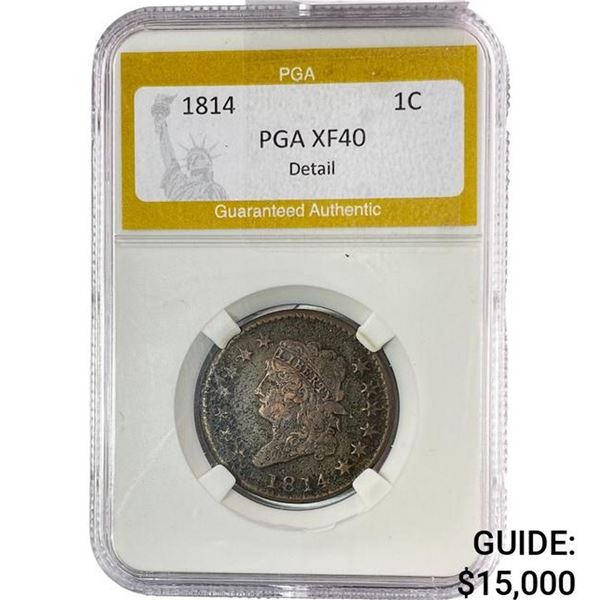 1814 Classic Head Large Cent PGA XF40 Detail
