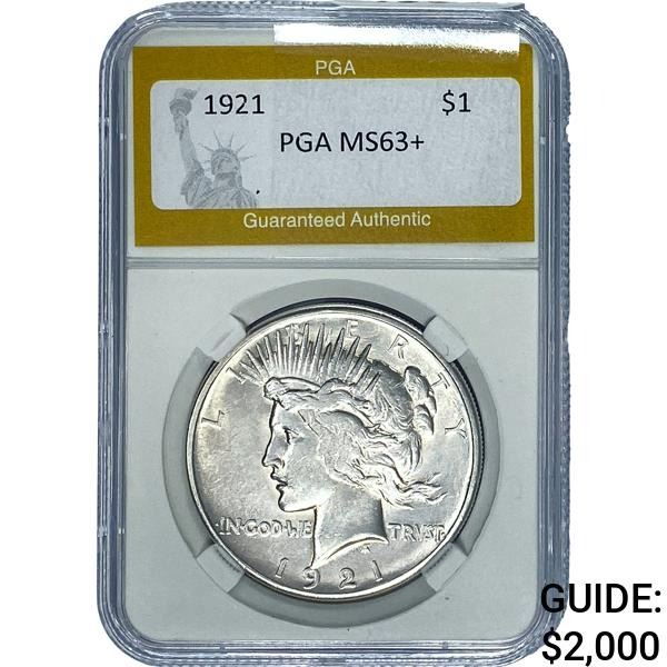1921 Silver Peace Dollar PGA MS63+