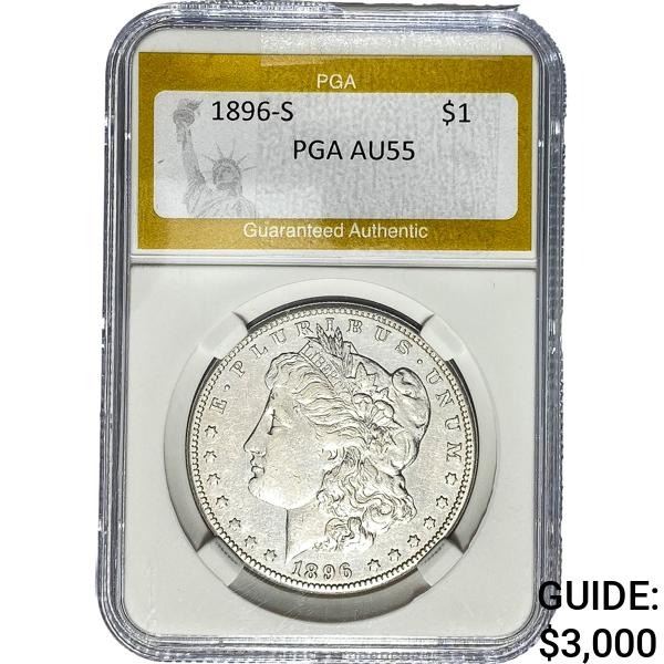 1896-S Morgan Silver Dollar PGA AU55