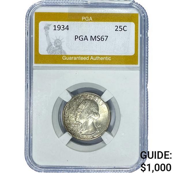 1934 Washington Silver Quarter PGA MS67
