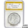 Image 1 : 1891-CC Silver Morgan Dollar PGA MS64+PL Spit Eagle