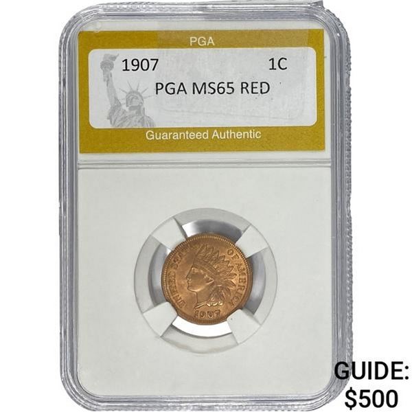 1907 Indian Head Cent PGA MS65 Red