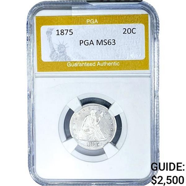 1875 Twenty Cent Piece PGA MS63