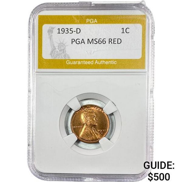 1935-D Wheat Cent PGA MS66 Red