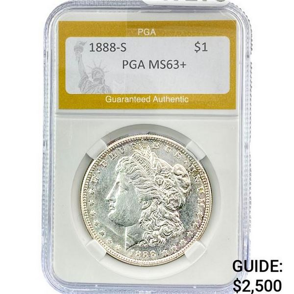 1888-S Morgan Silver Dollar PGA MS63+