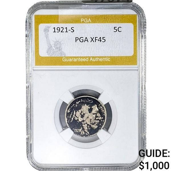 1921-S Buffalo Nickel PGA XF45