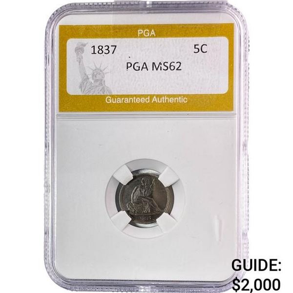 1837 Seated Liberty Half Dime PGA MS62