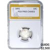 Image 1 : 1892 Barber Dime PGA PR65 Cameo