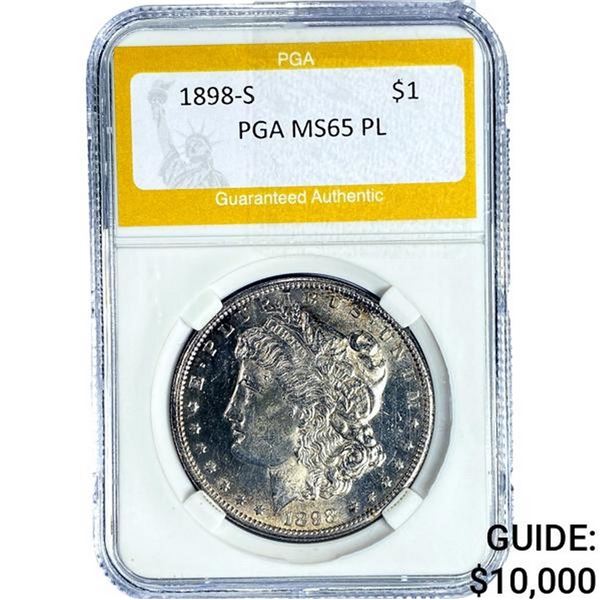1898-S Morgan Silver Dollar PGA MS65 PL