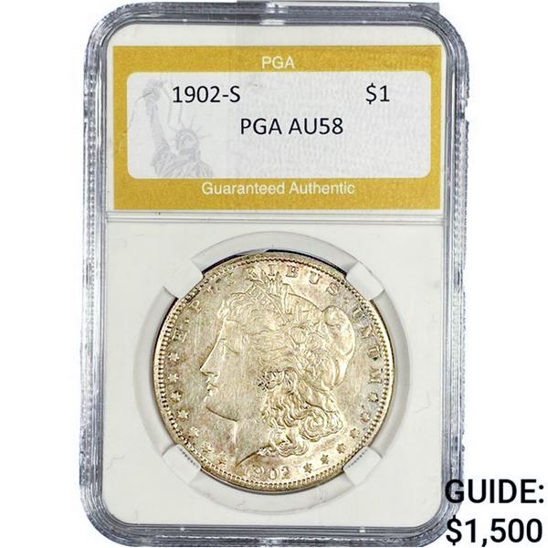 1902-S Morgan Silver Dollar PGA AU58