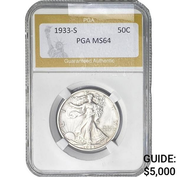 1933-S Walking Liberty Half Dollar PGA MS64