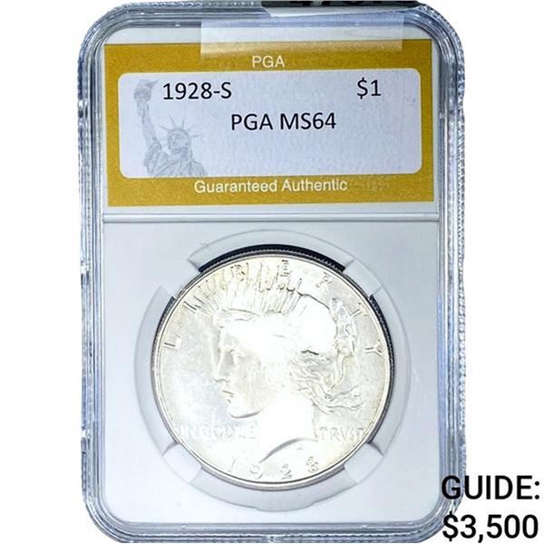 1928-S Silver Peace Dollar PGA MS64
